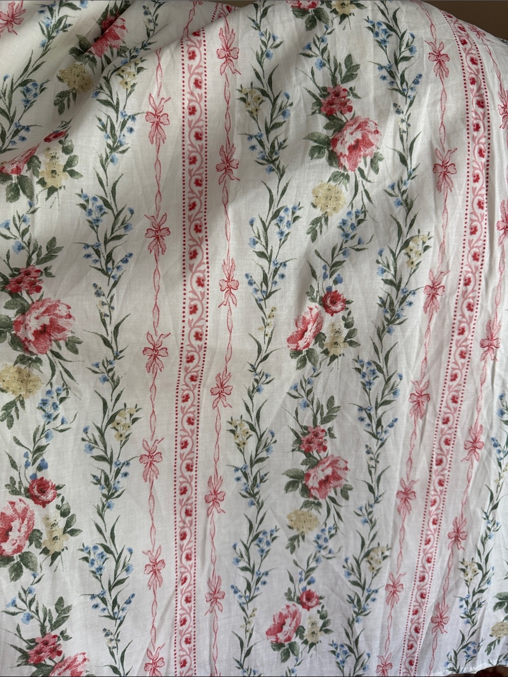 Storia Cream Floral Puff-Sleeve Maxi Dress with Pink Rose Print - Picture 15 of 15